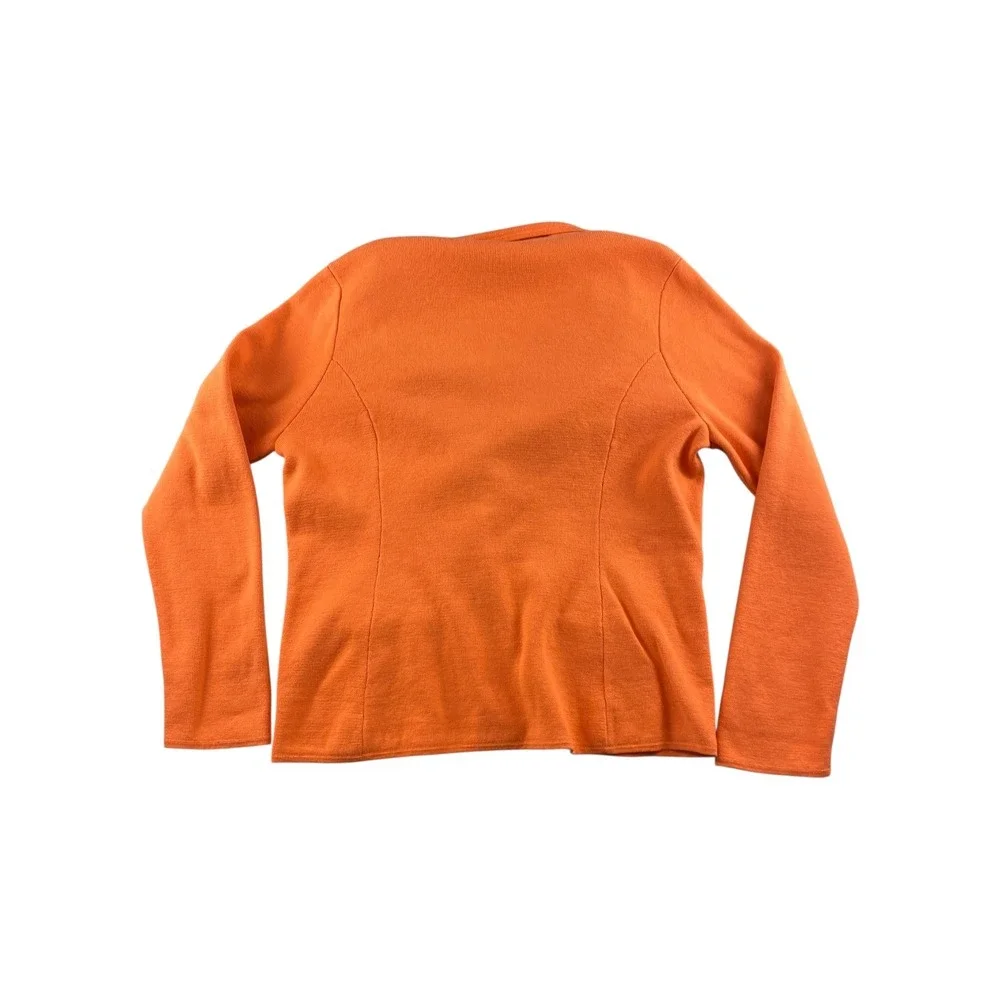 Ann Taylor Orange‎ Knit Blazer Jacket Women XL Single Button Pockets